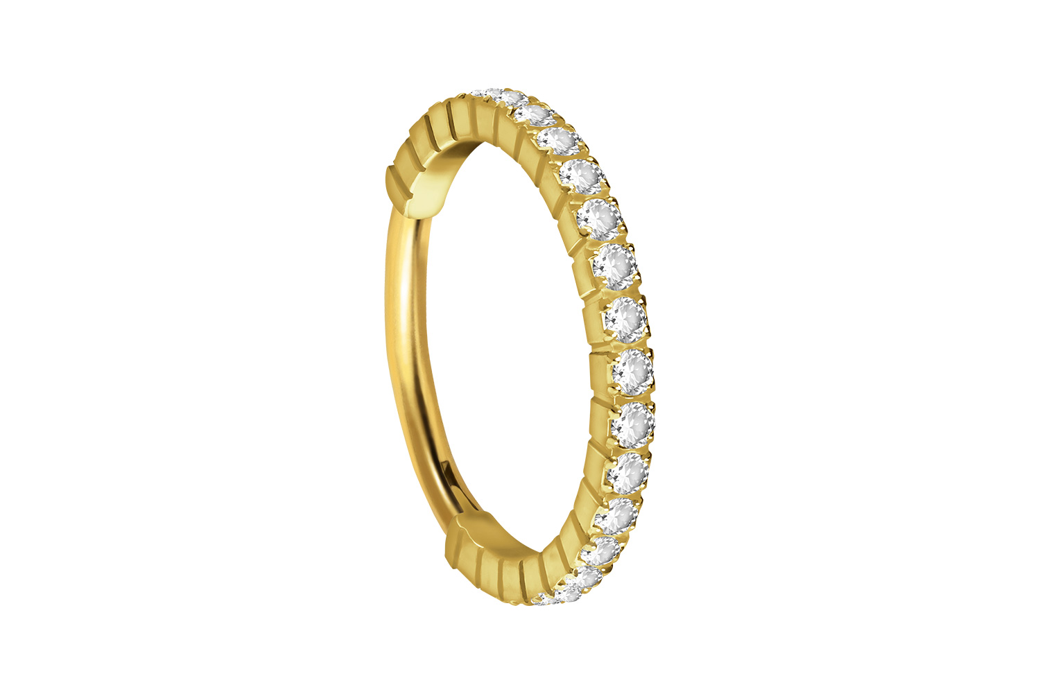 Titan Segmentring Clicker Piercing EINGEFASSTE KRISTALLE